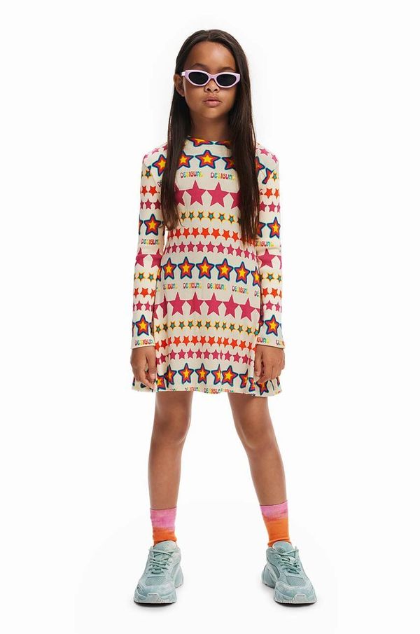 Desigual Dječja haljina Desigual boja: ružičasta, mini, širi se prema dolje, 24WGVK04