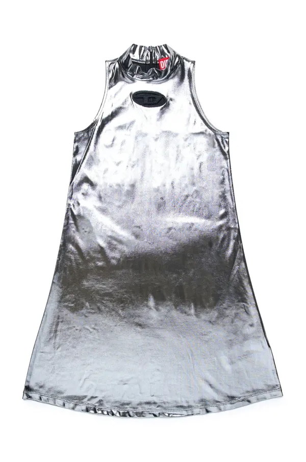 Diesel Dječja haljina Diesel DSTROL DRESS boja: srebrna, mini, širi se prema dolje, J02175