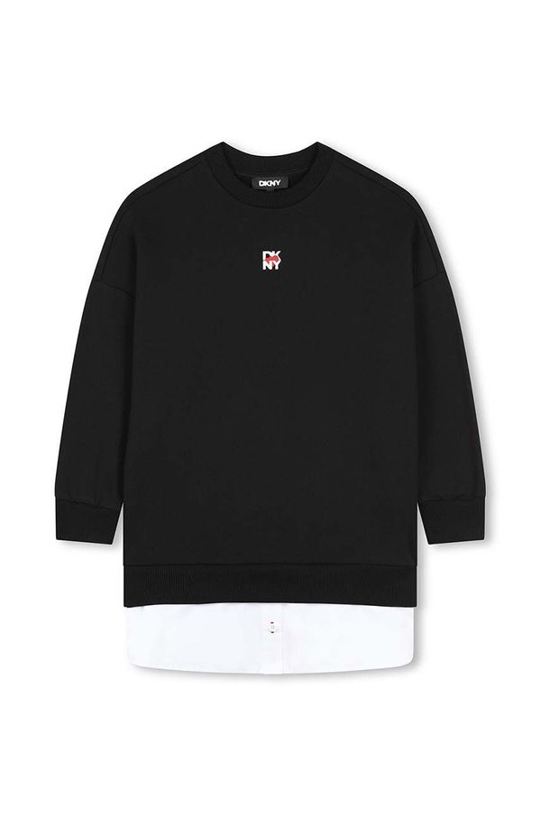 DKNY Dječja haljina Dkny boja: crna, mini, oversize, D62067