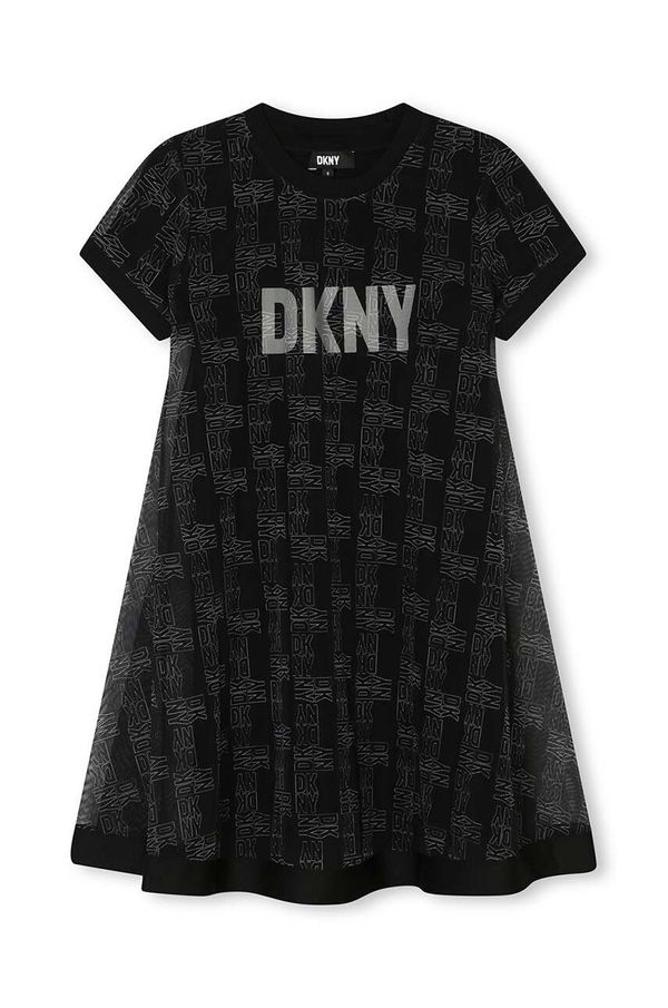 DKNY Dječja haljina Dkny boja: crna, mini, širi se prema dolje