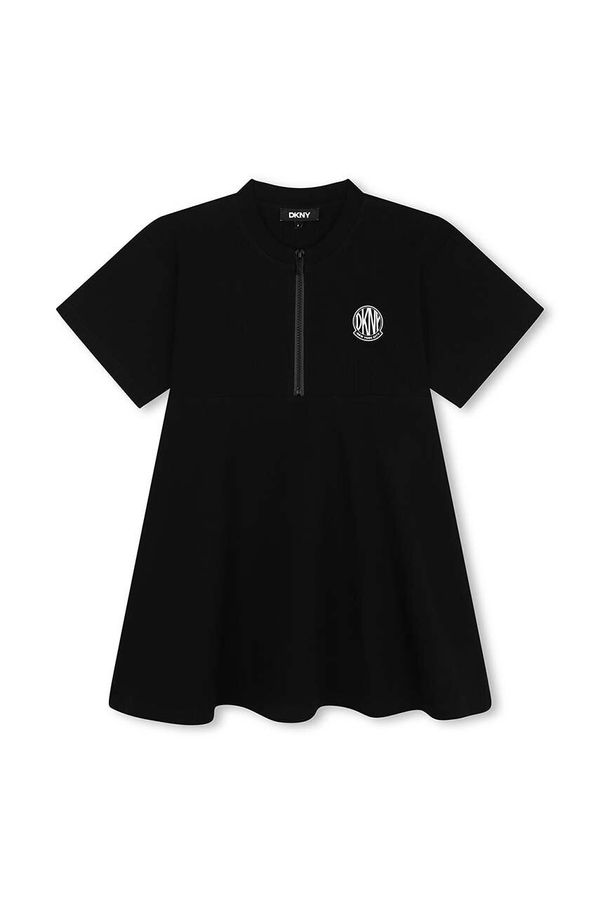 DKNY Dječja haljina Dkny boja: crna, mini, širi se prema dolje, D60252