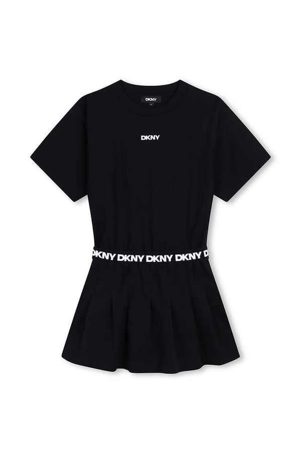 DKNY Dječja haljina Dkny boja: crna, mini, širi se prema dolje, D62018