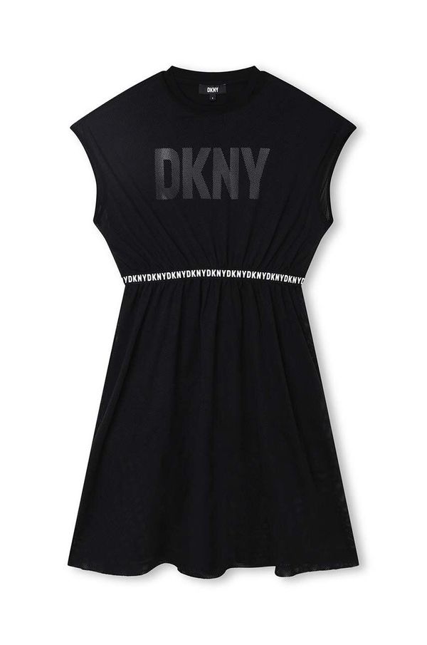 DKNY Dječja haljina Dkny boja: crna, mini, širi se prema dolje