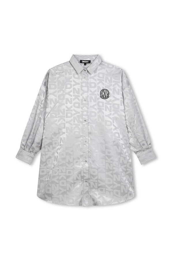 DKNY Dječja haljina Dkny boja: siva, mini, ravna, D60254