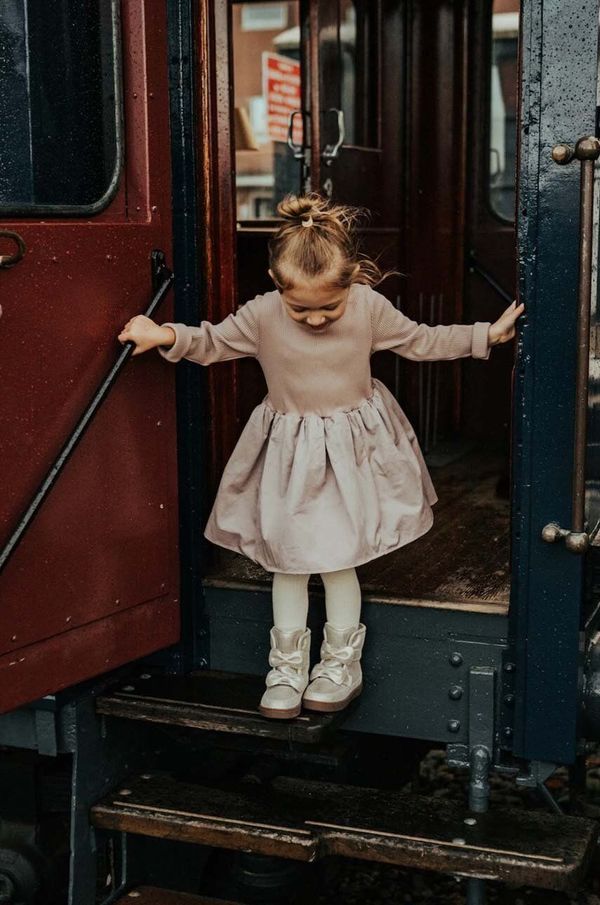 Donsje Dječja haljina Donsje Furre Dress boja: ružičasta, mini, širi se prema dolje, 4086900