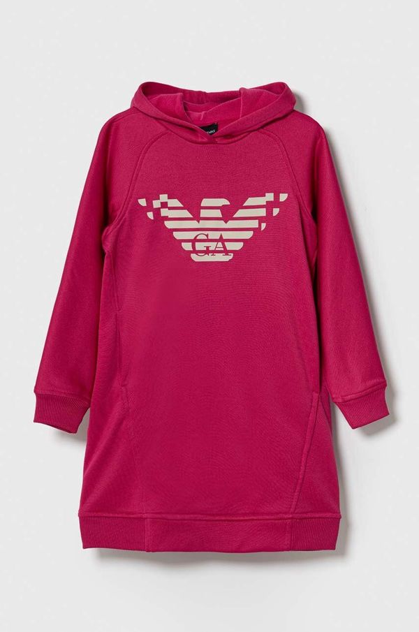 Emporio Armani Dječja haljina Emporio Armani boja: ružičasta, mini, ravna