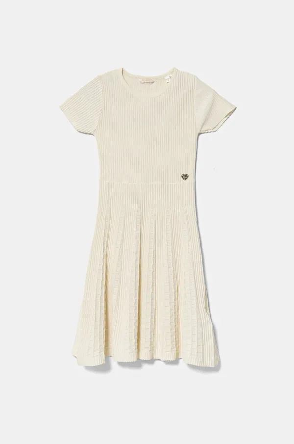 Guess Dječja haljina Guess boja: bež, midi, širi se prema dolje, J5RK40 Z3M80