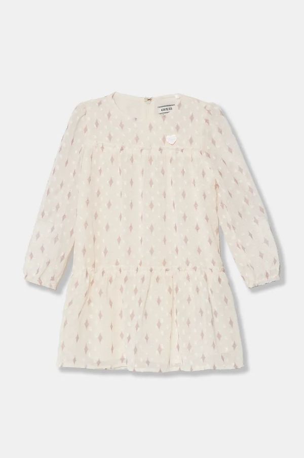 Guess Dječja haljina Guess boja: bež, mini, ravna, K4BK14 WGLQ0