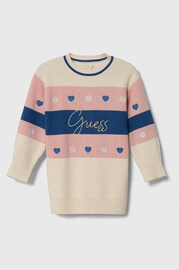 Guess Dječja haljina Guess boja: bež, mini, ravna, K4YK12 Z2V42