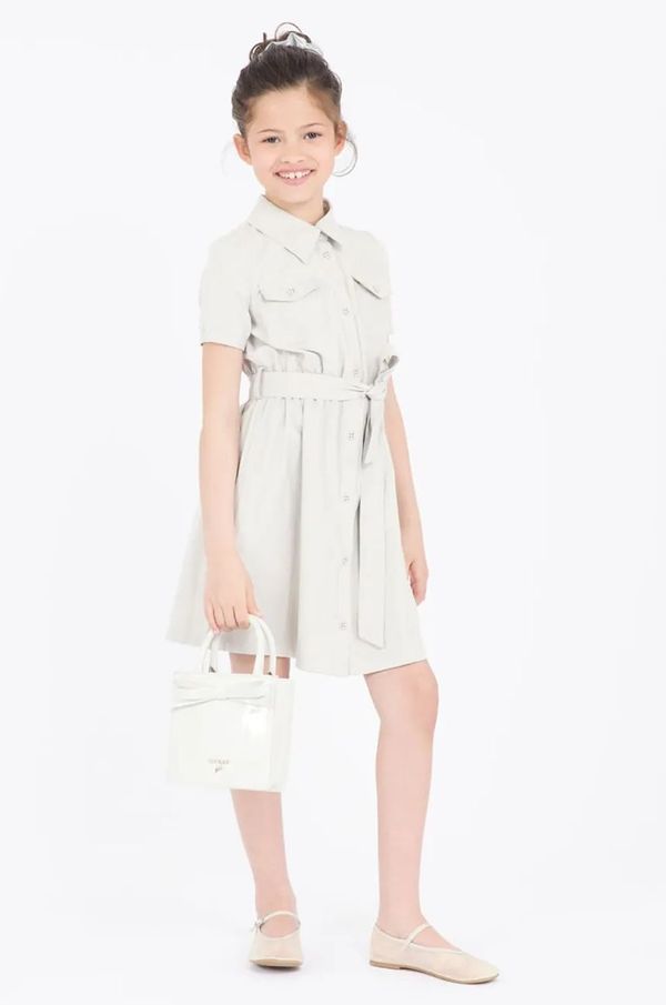 Guess Dječja haljina Guess boja: bež, mini, širi se prema dolje, J5RK17 WH2K0