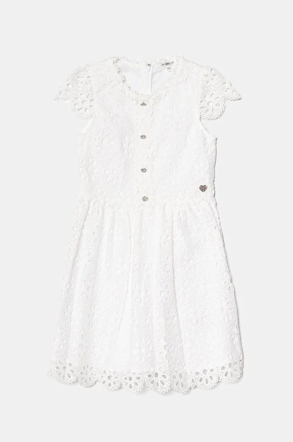 Guess Dječja haljina Guess boja: bijela, mini, širi se prema dolje, J5RK10 WGWR0