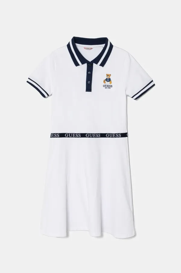 Guess Dječja haljina Guess boja: bijela, mini, širi se prema dolje, J5RK30 K7O64