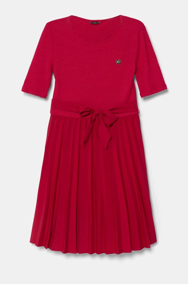 Guess Dječja haljina Guess boja: bordo, midi, širi se prema dolje, J4YK29 RC1S0