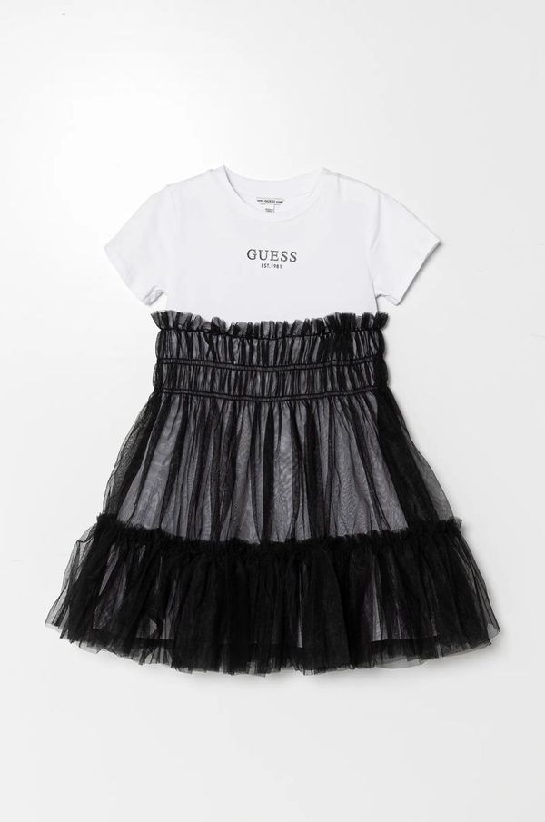 Guess Dječja haljina Guess boja: crna, midi, širi se prema dolje, J5RK18 K6YW0