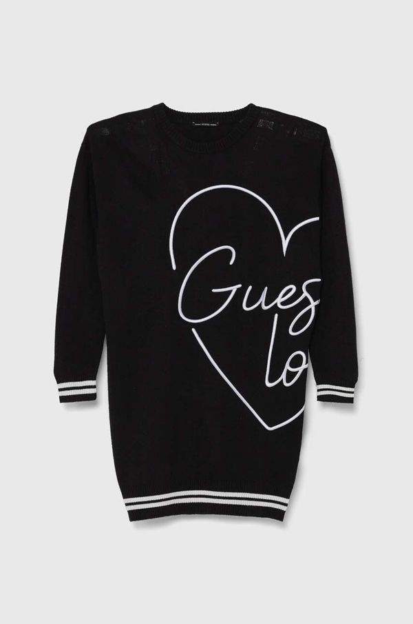 Guess Dječja haljina Guess boja: crna, mini, oversize, J4YK08 Z3FV0
