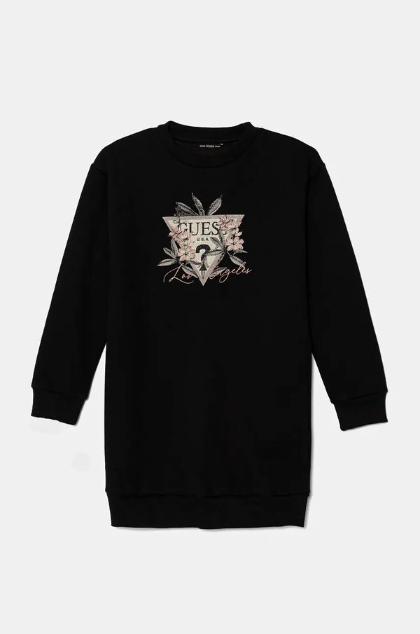 Guess Dječja haljina Guess boja: crna, mini, ravna, J4BK22 KCKF2