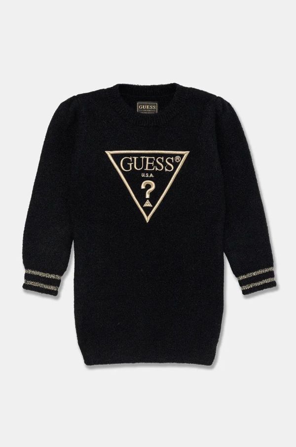 Guess Dječja haljina Guess boja: crna, mini, ravna, K4BK02 Z3220