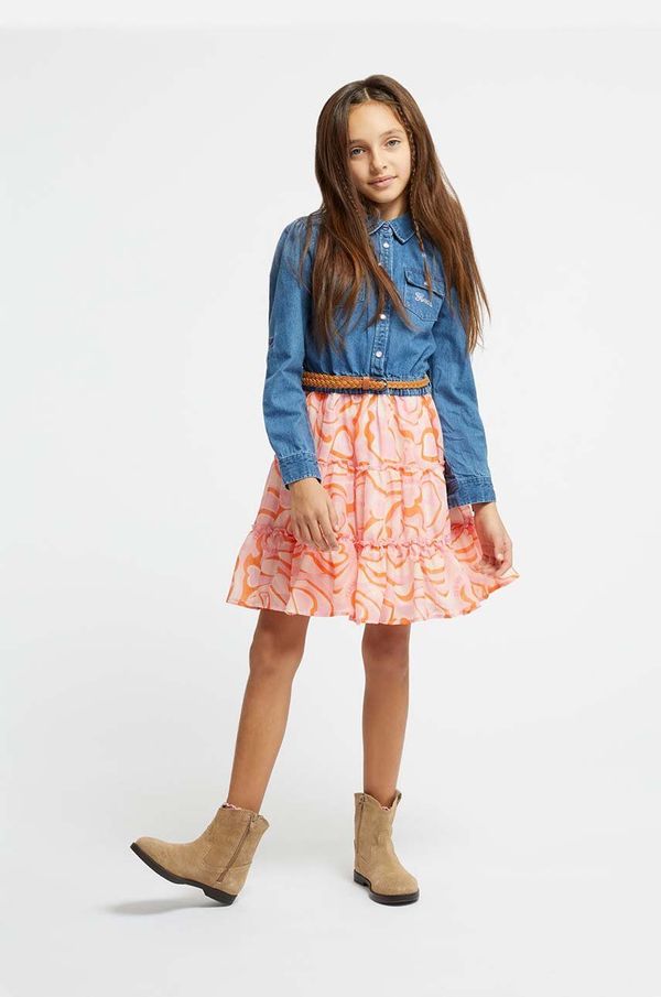 Guess Dječja haljina Guess boja: narančasta, midi, širi se prema dolje