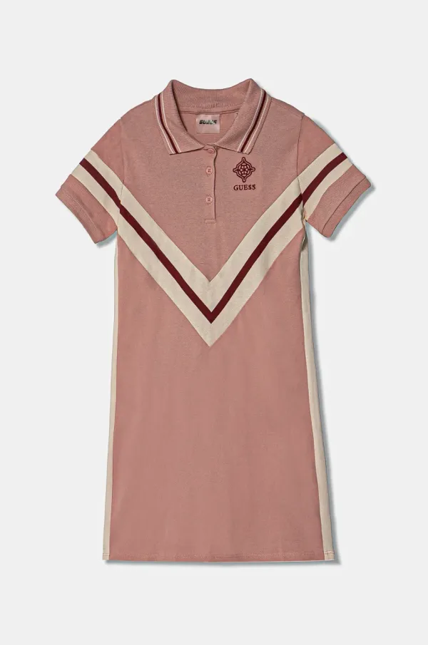Guess Dječja haljina Guess boja: ružičasta, midi, ravna, J5RK45 KCOK1