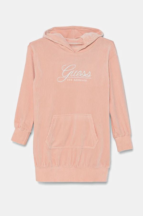 Guess Dječja haljina Guess boja: ružičasta, midi, ravna, K4BK12 KCH92