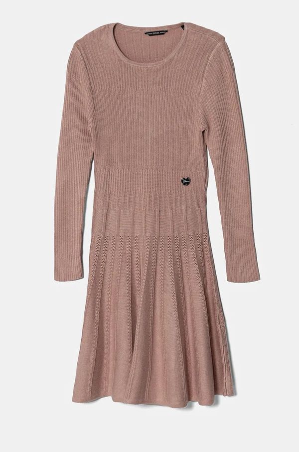 Guess Dječja haljina Guess boja: ružičasta, midi, širi se prema dolje, J4YK30 Z2YJ2