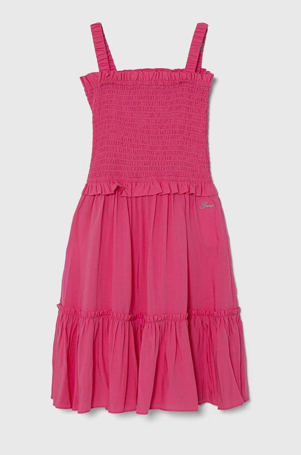 Guess Dječja haljina Guess boja: ružičasta, mini, širi se prema dolje
