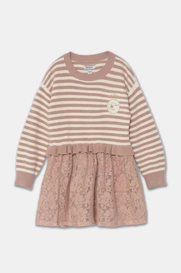 Guess Dječja haljina Guess boja: ružičasta, mini, širi se prema dolje, K4BK13 Z2V42