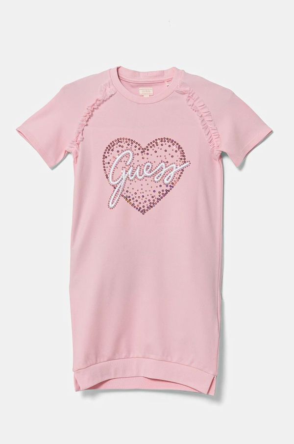 Guess Dječja haljina Guess boja: ružičasta, mini, uska, K5RK02 KAUH0