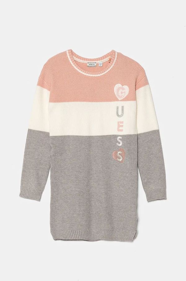 Guess Dječja haljina Guess boja: siva, midi, ravna, K4BK19 Z3FU0