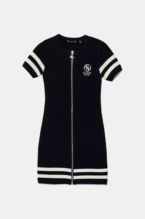 Guess Dječja haljina Guess boja: tamno plava, mini, ravna, J5RK49 ZZ04U