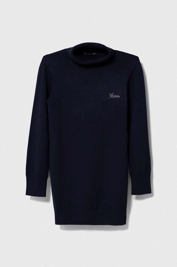 Guess Dječja haljina Guess boja: tamno plava, mini, ravna