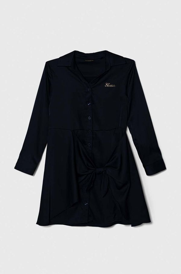 Guess Dječja haljina Guess boja: tamno plava, mini, širi se prema dolje