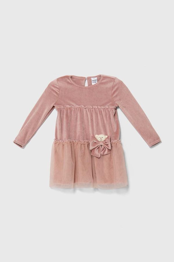 Jamiks Dječja haljina Jamiks LISBETH boja: ružičasta, mini, širi se prema dolje, JZH094