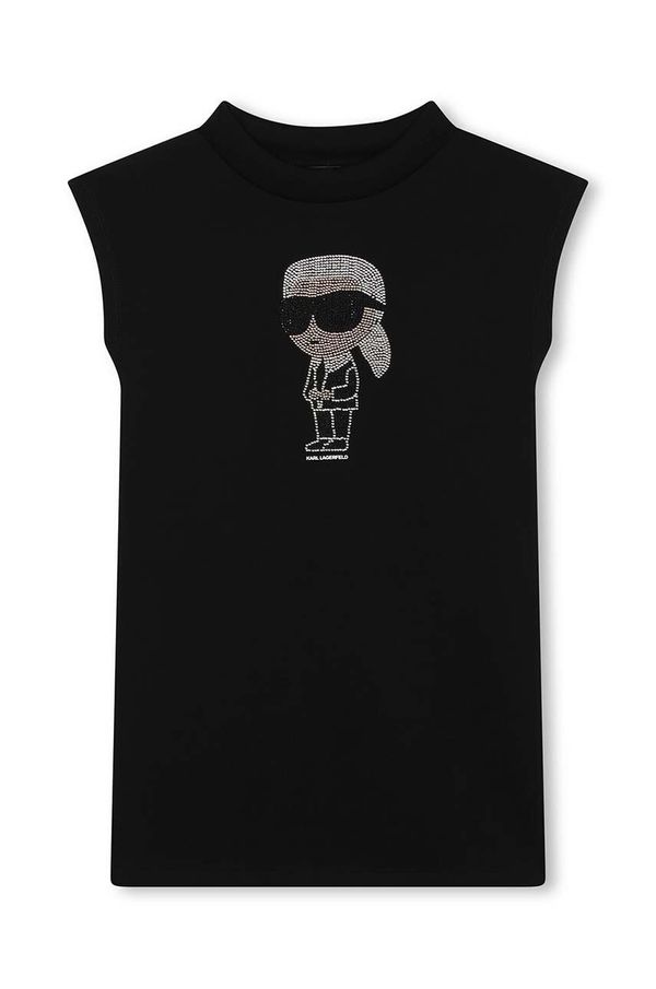 Karl Lagerfeld Dječja haljina Karl Lagerfeld boja: crna, mini, ravna