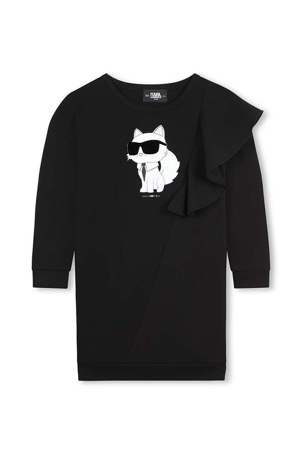 Karl Lagerfeld Dječja haljina Karl Lagerfeld boja: crna, mini, ravna, Z30181