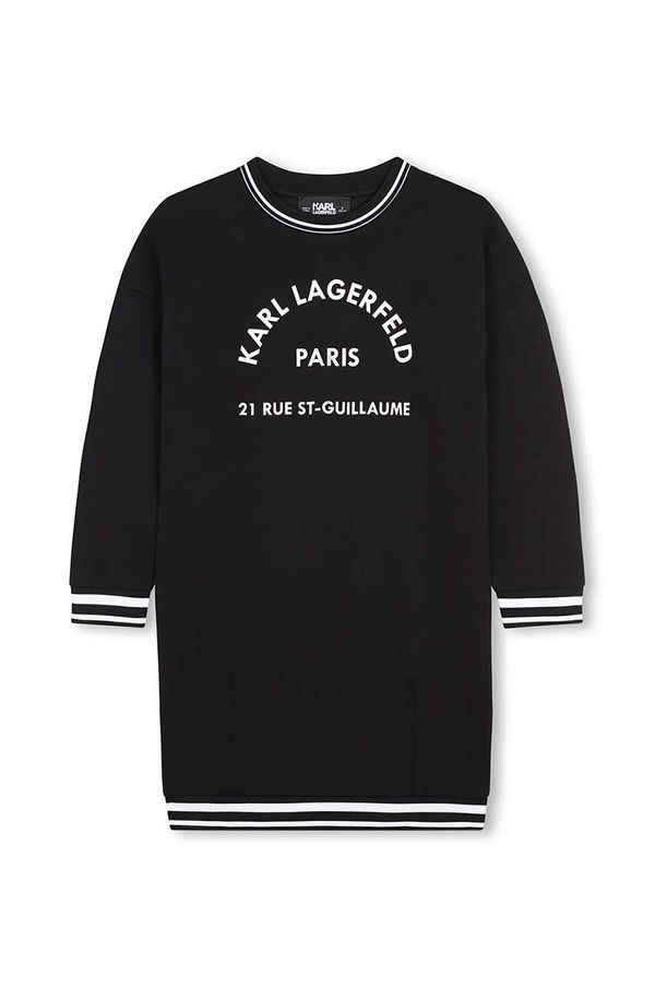 Karl Lagerfeld Dječja haljina Karl Lagerfeld boja: crna, mini, ravna, Z30185