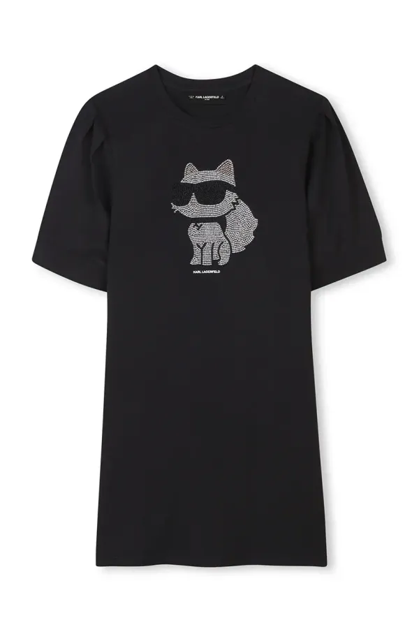 Karl Lagerfeld Dječja haljina Karl Lagerfeld boja: crna, mini, ravna, Z30458