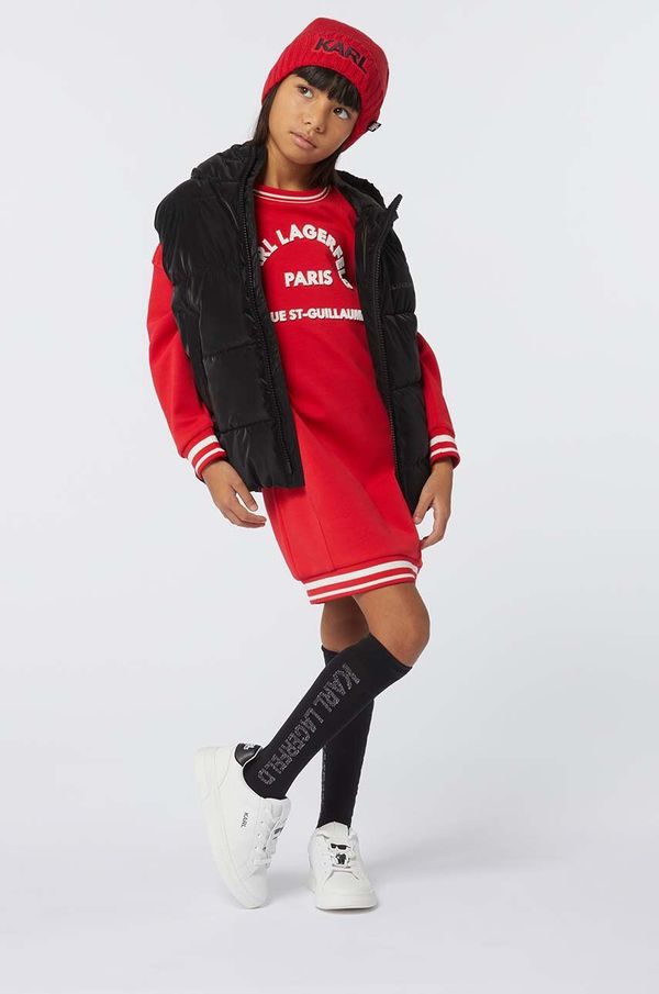 Karl Lagerfeld Dječja haljina Karl Lagerfeld boja: crvena, mini, ravna, Z30237