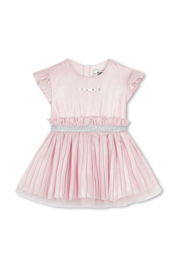 Karl Lagerfeld Dječja haljina Karl Lagerfeld boja: ružičasta, mini, širi se prema dolje, Z30279