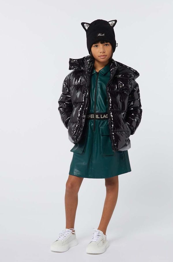 Karl Lagerfeld Dječja haljina Karl Lagerfeld boja: zelena, mini, ravna, Z30187