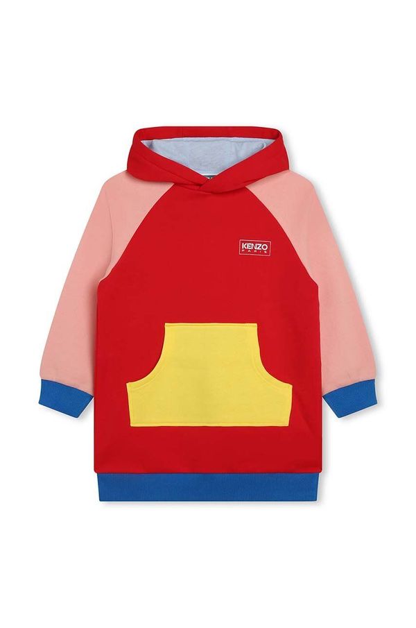 Kenzo kids Dječja haljina Kenzo Kids boja: crvena, mini, ravna