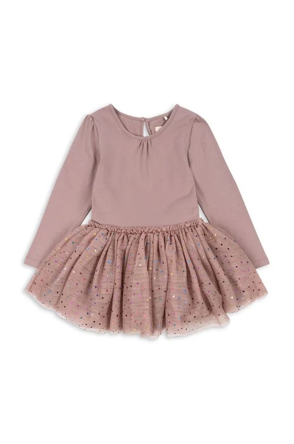 Konges Sløjd Dječja haljina Konges Sløjd FAIRY BALLERINA DRESS GRS boja: bež, mini, širi se prema dolje, KS101967