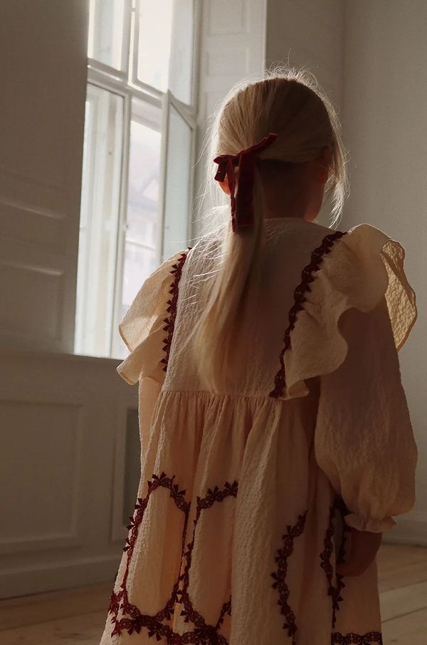 Konges Sløjd Dječja haljina Konges Sløjd FEE DRESS GOTS boja: bež, mini, širi se prema dolje, KS101973