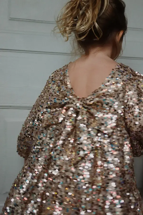 Konges Sløjd Dječja haljina Konges Sløjd LILA SEQUINS BOW DRESS