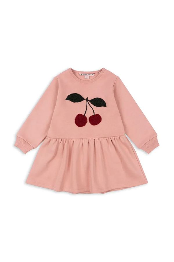 Konges Sløjd Dječja haljina Konges Sløjd LOU TERRY SWEAT DRESS OCS boja: ružičasta, mini, širi se prema dolje, KS102022
