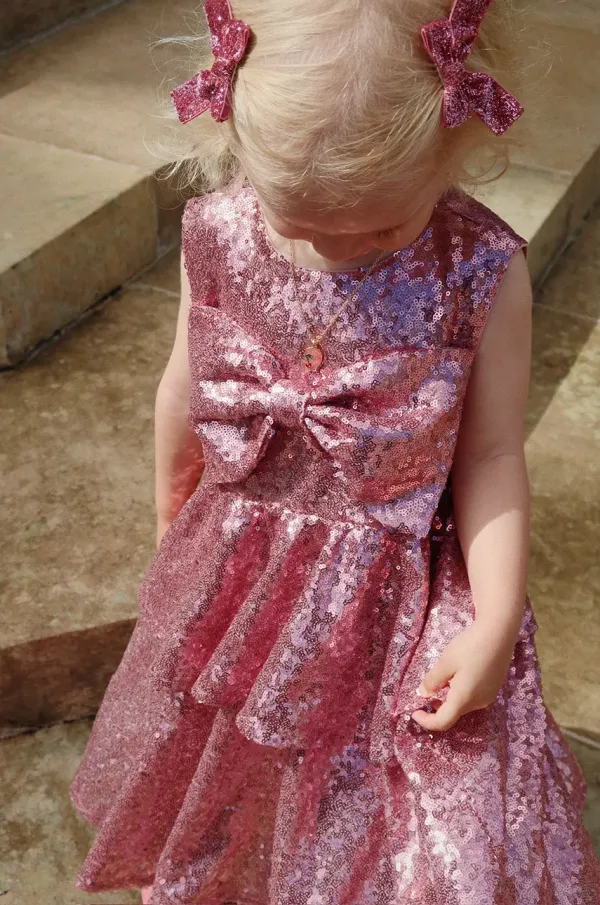 Konges Sløjd Dječja haljina Konges Sløjd ROSIE DRESS boja: ružičasta, mini, širi se prema dolje, KS102203