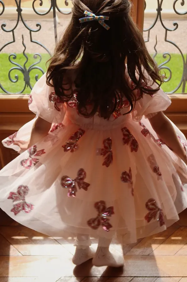 Konges Sløjd Dječja haljina Konges Sløjd YVONNE SLEEVE DRESS boja: ružičasta, mini, širi se prema dolje, KS102439