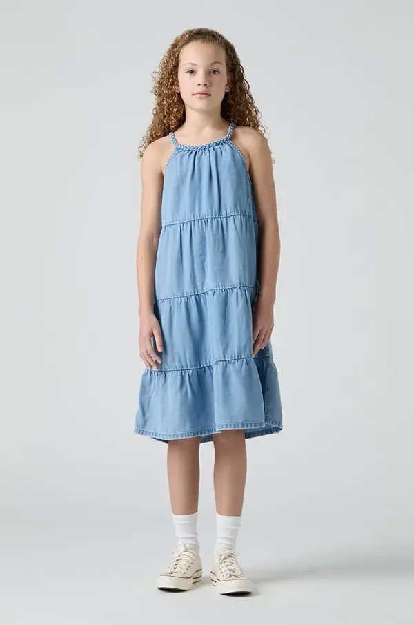 Levi's Dječja haljina Levi's HALTER TIERED DRESS midi, širi se prema dolje, 4EM228