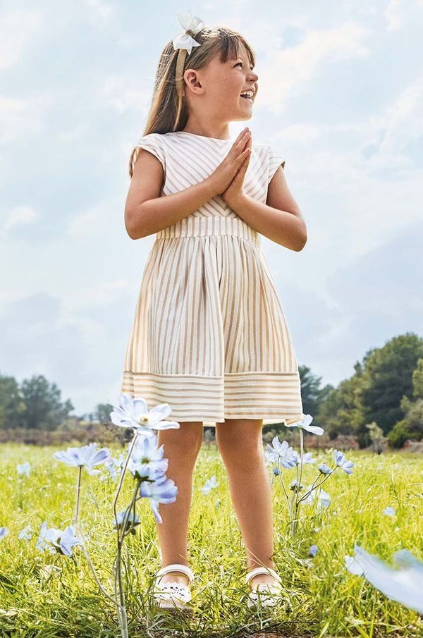 Mayoral Dječja haljina Mayoral boja: bež, mini, širi se prema dolje