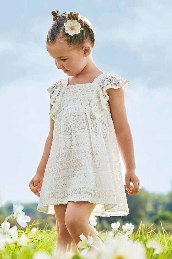 Mayoral Dječja haljina Mayoral boja: bež, mini, širi se prema dolje